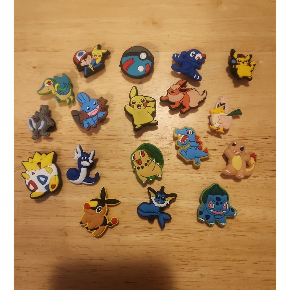 18 assorted pokemon shoe charms
